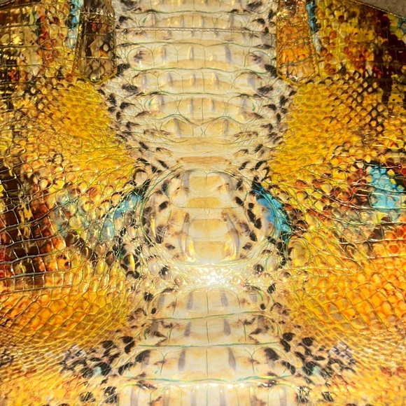 BRAHMIN yellow snake skin pattern large duxbury style. Fabulous condition. - Picture 4 of 7